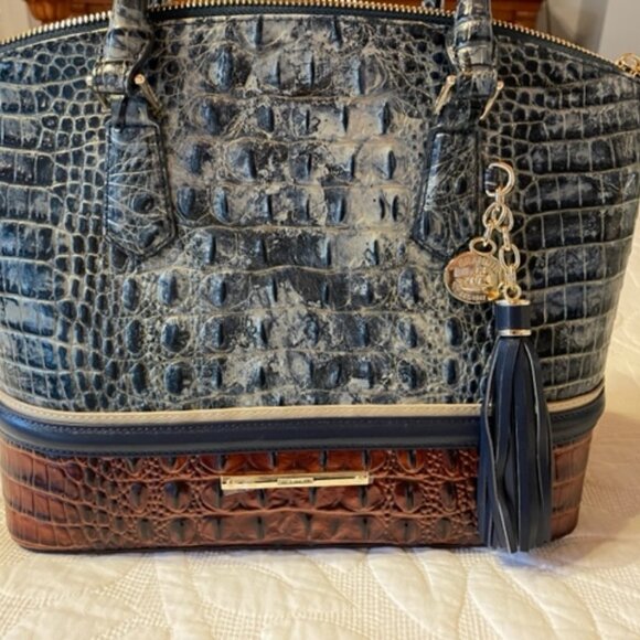 Brahmin gray, tan and black alligator purse NEW, never used - Picture 4 of 9